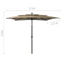 Sombrilla de 3 niveles con poste de aluminio gris taupé 2,5x2,5 m de vidaXL, Sombrillas - Ref: Foro24-313839, Precio: 80,65 €...