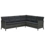 Set de muebles de jardín 4 pzas y cojines ratán sintético gris de , Conjuntos de jardín - Ref: Foro24-48143, Precio: 778,86 €...