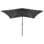 Sombrilla con LED y poste de acero gris antracita 2x3 m de vidaXL, Sombrillas - Ref: Foro24-313788, Precio: 76,13 €, Descuent...