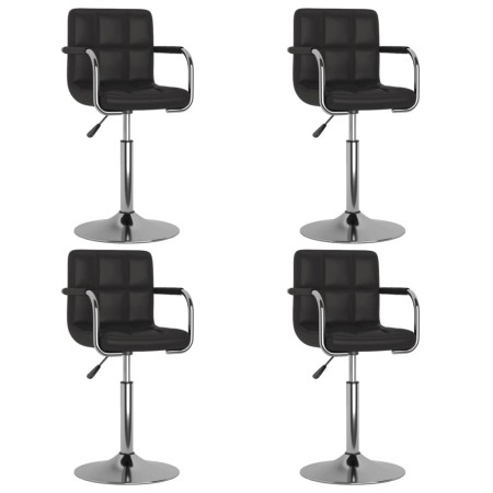 Sillas de comedor giratorias 4 unidades cuero sintético negro de , Sillas de comedor - Ref: Foro24-3087887, Precio: 246,37 €,...