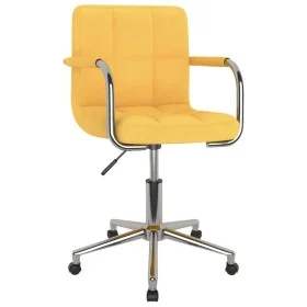 Silla de comedor giratoria de tela amarilla mostaza de , Sillas de comedor - Ref: Foro24-3088162, Precio: 111,84 €, Descuento: %