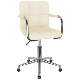 Silla de comedor giratoria tela color crema de , Sillas de comedor - Ref: Foro24-3088157, Precio: 106,53 €, Descuento: %