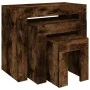 Stapelbare Couchtische, 3-teilig, Eichenfurnier in Raucheiche. von , Couchtisch - Ref: Foro24-815984, Preis: 60,86 €, Rabatt: %