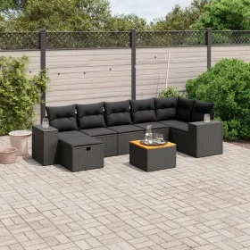 Garden sofa set 8 pieces and black synthetic rattan cushions by , Garden sets - Ref: Foro24-3265178, Price: 554,05 €, Discoun...
