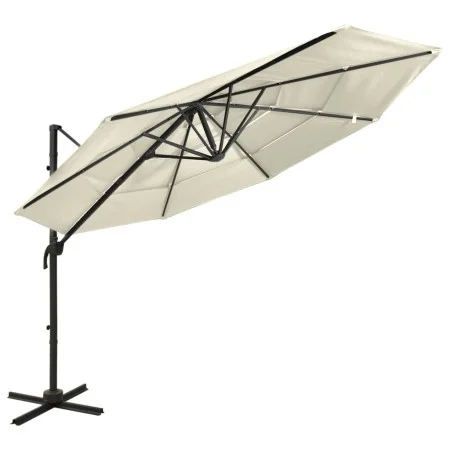 Sombrilla de 4 niveles con poste de aluminio arena 3x3 m de vidaXL, Sombrillas - Ref: Foro24-313828, Precio: 193,94 €, Descue...