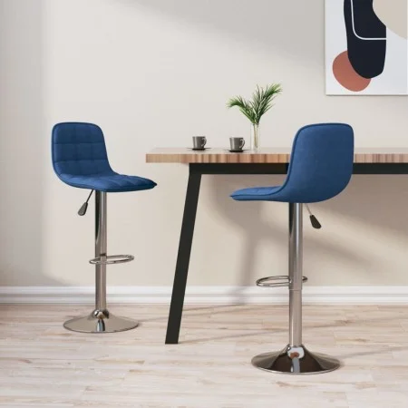 Kitchen stools 2 units blue fabric by , Kitchen stools - Ref: Foro24-333949, Price: 119,95 €, Discount: %