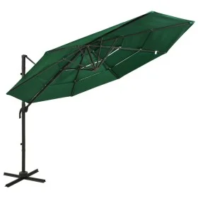 Sombrilla de 4 niveles con poste de aluminio verde 3x3 m de vidaXL, Sombrillas - Ref: Foro24-313829, Precio: 192,83 €, Descue...