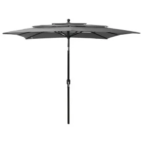 Sombrilla de 3 niveles poste aluminio gris antracita 2,5x2,5 m de vidaXL, Sombrillas - Ref: Foro24-313838, Precio: 77,40 €, D...