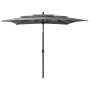 Sombrilla de 3 niveles poste aluminio gris antracita 2,5x2,5 m de vidaXL, Sombrillas - Ref: Foro24-313838, Precio: 78,37 €, D...