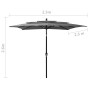 Sombrilla de 3 niveles poste aluminio gris antracita 2,5x2,5 m de vidaXL, Sombrillas - Ref: Foro24-313838, Precio: 78,37 €, D...
