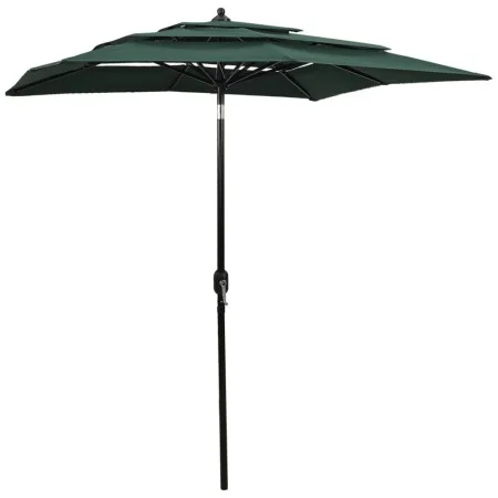 Sombrilla de 3 niveles con poste de aluminio verde 2x2 m de vidaXL, Sombrillas - Ref: Foro24-313845, Precio: 59,23 €, Descuen...