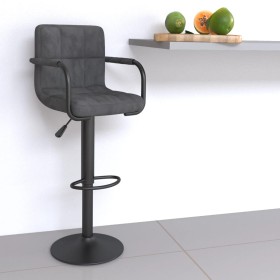Taburete de cocina de terciopelo gris oscuro de , Taburetes de cocina - Ref: Foro24-334649, Precio: 85,50 €, Descuento: %