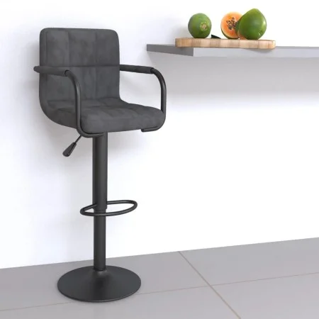 Taburete de cocina de terciopelo gris oscuro de , Taburetes de cocina - Ref: Foro24-334649, Precio: 84,45 €, Descuento: %
