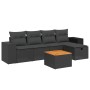 Set de sofás de jardín 6 piezas y cojines ratán sintético negro de , Conjuntos de jardín - Ref: Foro24-3265164, Precio: 385,4...