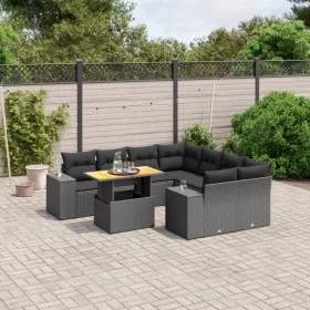 Garden sofa set 8 pieces and black synthetic rattan cushions by , Garden sets - Ref: Foro24-3272560, Price: 664,82 €, Discoun...