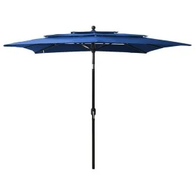 Sombrilla de 3 niveles con poste aluminio azul azure 2,5x2,5 m de vidaXL, Sombrillas - Ref: Foro24-313843, Precio: 75,17 €, D...