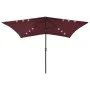 Umbrella with LED and burgundy red steel pole 2x3 m by vidaXL, Umbrellas - Ref: Foro24-313790, Price: 65,92 €, Discount: %