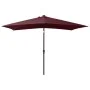 Sombrilla con LED y poste de acero rojo burdeos 2x3 m de vidaXL, Sombrillas - Ref: Foro24-313790, Precio: 65,92 €, Descuento: %