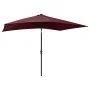 Umbrella with LED and burgundy red steel pole 2x3 m by vidaXL, Umbrellas - Ref: Foro24-313790, Price: 65,92 €, Discount: %