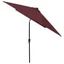 Umbrella with LED and burgundy red steel pole 2x3 m by vidaXL, Umbrellas - Ref: Foro24-313790, Price: 65,92 €, Discount: %