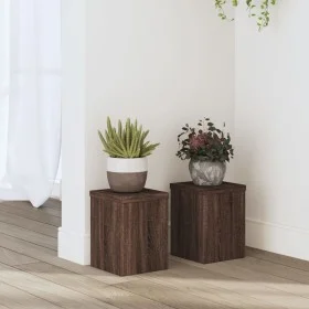 Soportes de plantas 2 uds madera marrón roble 15x15x20 cm by , Pot stands - Ref: Foro24-852894, Price: 24,76 €, Discount: %