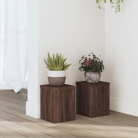 Soportes de plantas 2 uds madera marrón roble 15x15x20 cm de , Soportes para macetas - Ref: Foro24-852894, Precio: 25,16 €, D...