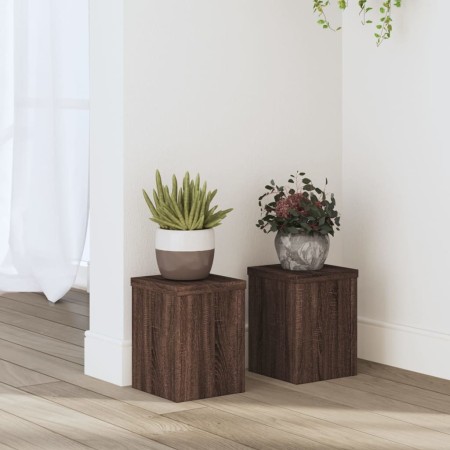 Soportes de plantas 2 uds madera marrón roble 15x15x20 cm de , Soportes para macetas - Ref: Foro24-852894, Precio: 25,16 €, D...