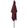Sombrilla con LED y poste de acero rojo burdeos 2x3 m de vidaXL, Sombrillas - Ref: Foro24-313790, Precio: 65,92 €, Descuento: %