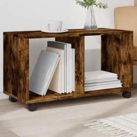 Armario con ruedas madera ingeniería roble ahumado 72x33x42,5cm by , Side tables - Ref: Foro24-853141, Price: 35,62 €, Discou...