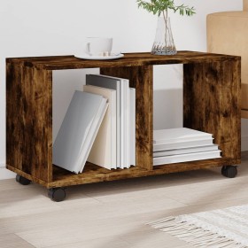 Armario con ruedas madera ingeniería roble ahumado 72x33x42,5cm de , Mesas auxiliares - Ref: Foro24-853141, Precio: 36,09 €, ...