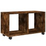 Armario con ruedas madera ingeniería roble ahumado 72x33x42,5cm de , Mesas auxiliares - Ref: Foro24-853141, Precio: 36,09 €, ...