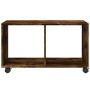 Armario con ruedas madera ingeniería roble ahumado 72x33x42,5cm de , Mesas auxiliares - Ref: Foro24-853141, Precio: 36,09 €, ...