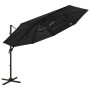 Sombrilla de 4 niveles con poste de aluminio negra 3x3 m de vidaXL, Sombrillas - Ref: Foro24-313834, Precio: 160,33 €, Descue...