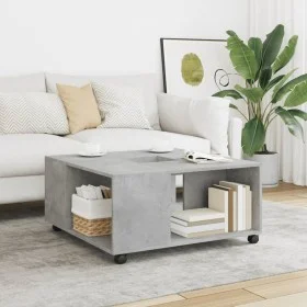 Mesa de centro madera de ingeniería gris hormigón 80x80x40 cm by , Coffee table - Ref: Foro24-853176, Price: 78,19 €, Discoun...