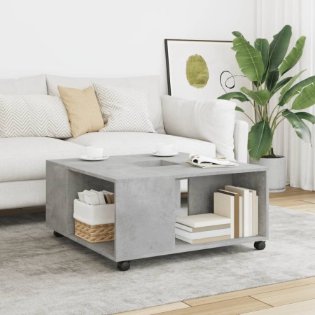 Mesa de centro madera de ingeniería gris hormigón 80x80x40 cm de , Mesas de centro - Ref: Foro24-853176, Precio: 79,40 €, Des...