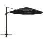 Sombrilla de 4 niveles con poste de aluminio negra 3x3 m de vidaXL, Sombrillas - Ref: Foro24-313834, Precio: 160,33 €, Descue...