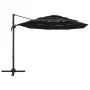 Sombrilla de 4 niveles con poste de aluminio negra 3x3 m de vidaXL, Sombrillas - Ref: Foro24-313834, Precio: 159,21 €, Descue...