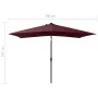 Sombrilla con LED y poste de acero rojo burdeos 2x3 m de vidaXL, Sombrillas - Ref: Foro24-313790, Precio: 65,92 €, Descuento: %