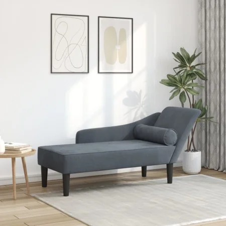 Sofá diván con cojines terciopelo gris oscuro de , Divanes - Ref: Foro24-4007589, Precio: 157,25 €, Descuento: %