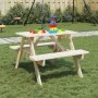Mesa de picnic para 4 niños agujero para sombrilla madera abeto de , Mesas de jardín - Ref: Foro24-4008983, Precio: 71,41 €, ...