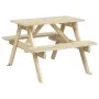 Mesa de picnic para 4 niños agujero para sombrilla madera abeto de , Mesas de jardín - Ref: Foro24-4008983, Precio: 71,41 €, ...
