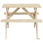 Mesa de picnic para 4 niños agujero para sombrilla madera abeto de , Mesas de jardín - Ref: Foro24-4008983, Precio: 78,32 €, ...