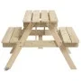 Mesa de picnic para 4 niños agujero para sombrilla madera abeto de , Mesas de jardín - Ref: Foro24-4008983, Precio: 71,41 €, ...