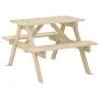 Mesa de picnic para 4 niños agujero para sombrilla madera abeto de , Mesas de jardín - Ref: Foro24-4008983, Precio: 71,41 €, ...