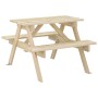 Mesa de picnic para 4 niños agujero para sombrilla madera abeto de , Mesas de jardín - Ref: Foro24-4008983, Precio: 78,32 €, ...