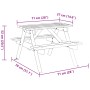 Mesa de picnic para 4 niños agujero para sombrilla madera abeto de , Mesas de jardín - Ref: Foro24-4008983, Precio: 78,32 €, ...