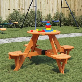 Mesa de picnic para 4 niños agujero para sombrilla madera abeto de , Mesas de jardín - Ref: Foro24-4008988, Precio: 100,54 €,...