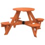 Mesa de picnic para 4 niños agujero para sombrilla madera abeto de , Mesas de jardín - Ref: Foro24-4008988, Precio: 100,54 €,...