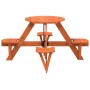 Mesa de picnic para 4 niños agujero para sombrilla madera abeto de , Mesas de jardín - Ref: Foro24-4008988, Precio: 100,54 €,...