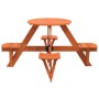 Mesa de picnic para 4 niños agujero para sombrilla madera abeto de , Mesas de jardín - Ref: Foro24-4008988, Precio: 100,54 €,...